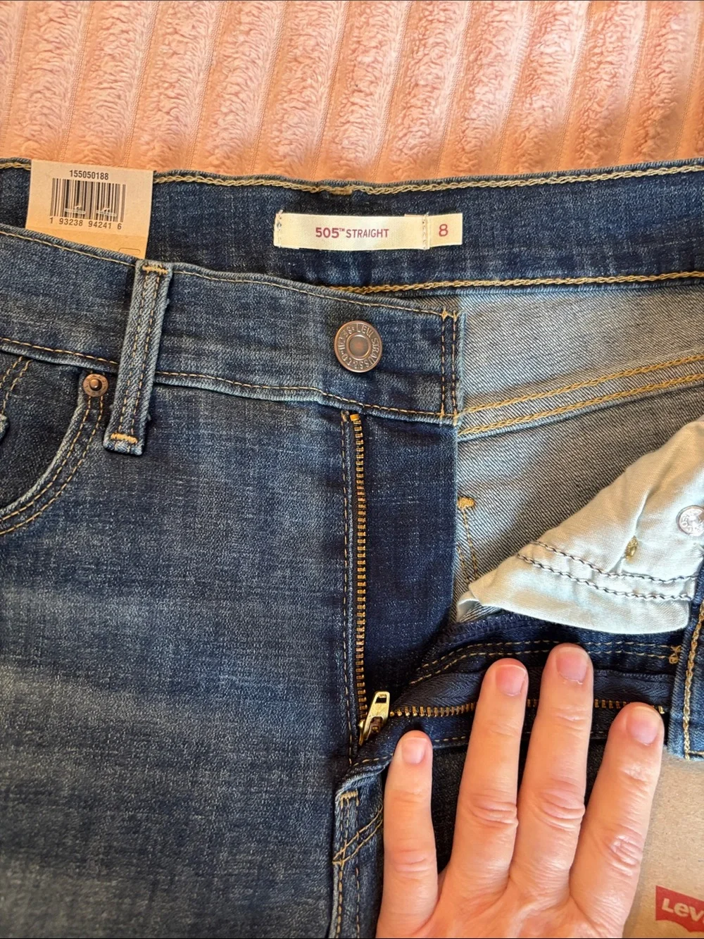 Levi's Men's Straight Jeans in Medium Blue Denim